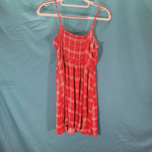 H&M Divided Red Plaid Spaghetti Strap Dress Size 6 - Picture 5 of 7